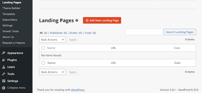 Come creare una nuova landing page, utilizzando SeedProd.