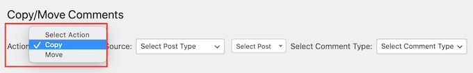Scegliere se copiare o spostare i commenti tra i post di WordPress 