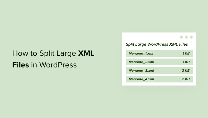 Come dividere file XML di grandi dimensioni in WordPress
