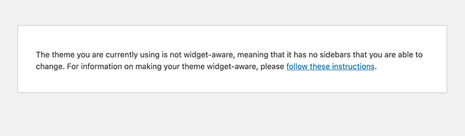 Il tuo tema non è sensibile ai widget