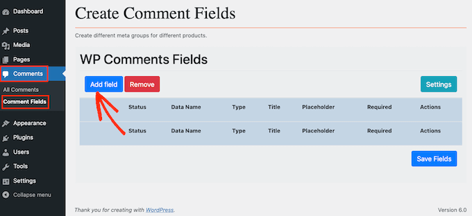 Aggiunta di un campo personalizzato al modulo dei commenti di WordPress